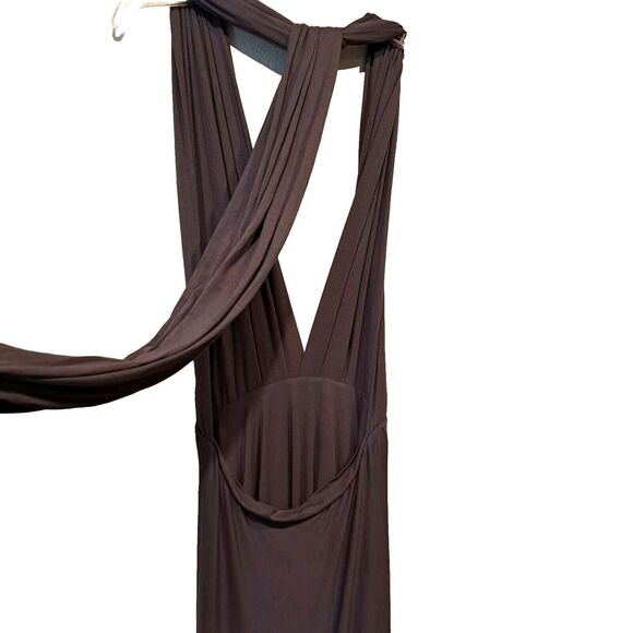 Lulus Tricks of the Trade Convertible Wrap Maxi Dress Medium Dark Gray Halter - Picture 11 of 16